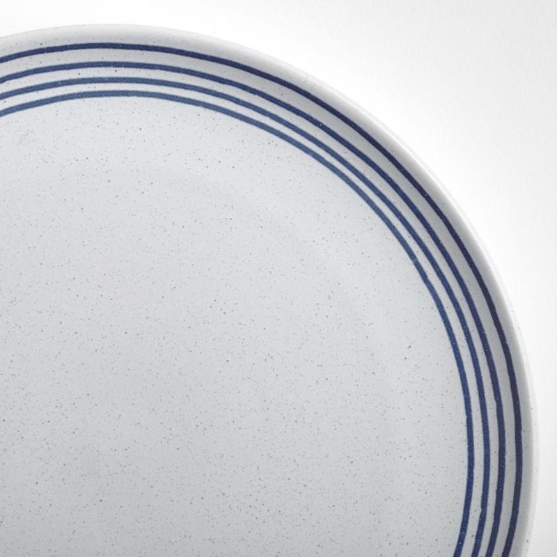 Lina 16-Piece Matte Blue Stripe Dinnerware Set - Image 3