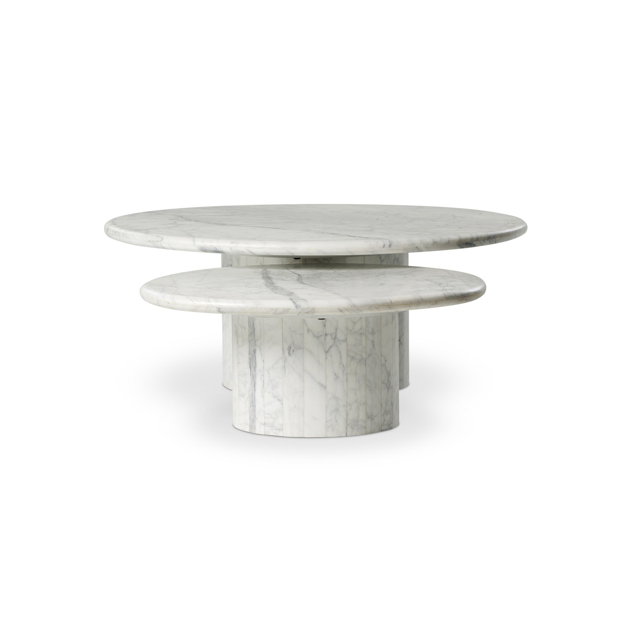 Stuart Nesting Coffee Tables - White Calacatta Marble - Image 2
