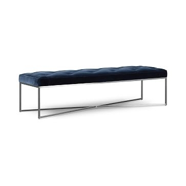 Maeve Rectangle Ottoman, Poly, Cuba, Bone, Stainless Steel - Image 1
