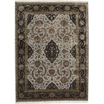 One-of-a-Kind Suruchi Hand-Knotted Black 10'3" x 14' Wool Area Rug - Image 0