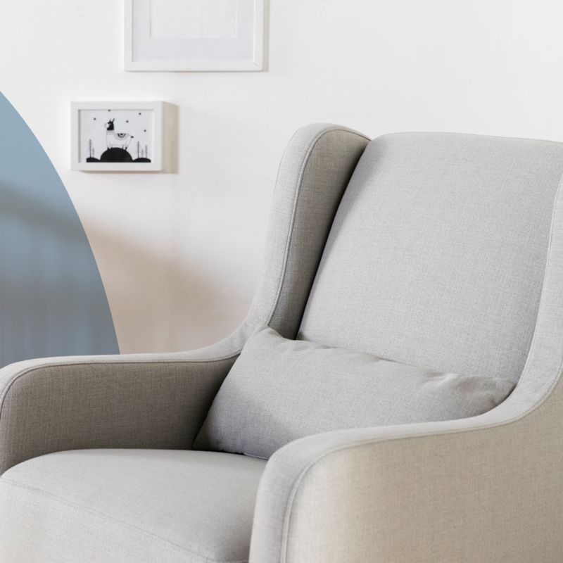 Babyletto Kai Grey Performance Nursery Rocking Chair with Wood Legs - Image 2