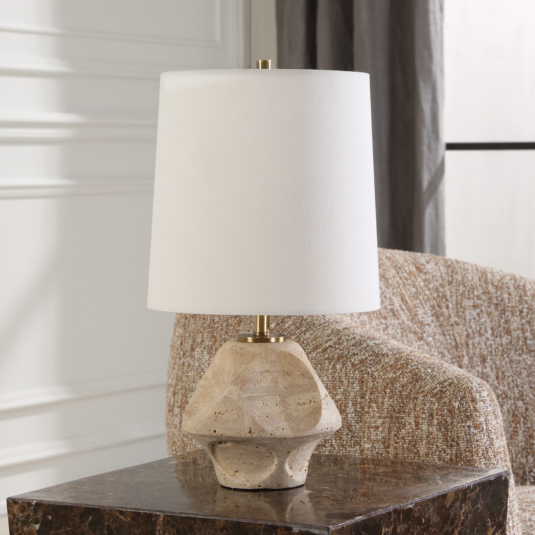 Indent Travertine Accent Lamp - Image 2