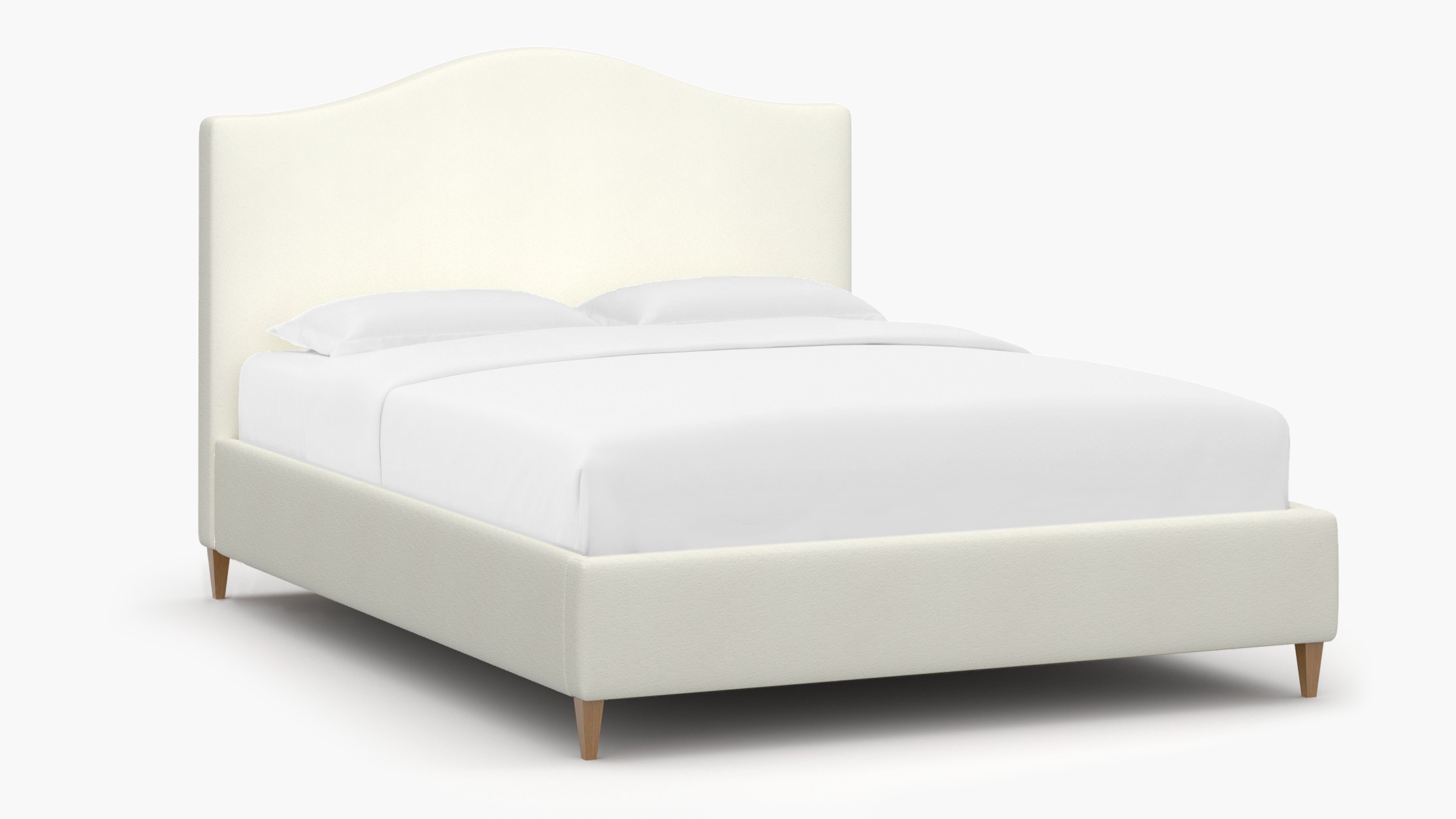 Camelback Bed, Sheepskin, Natural Square Tapered Leg, Twin - Image 1