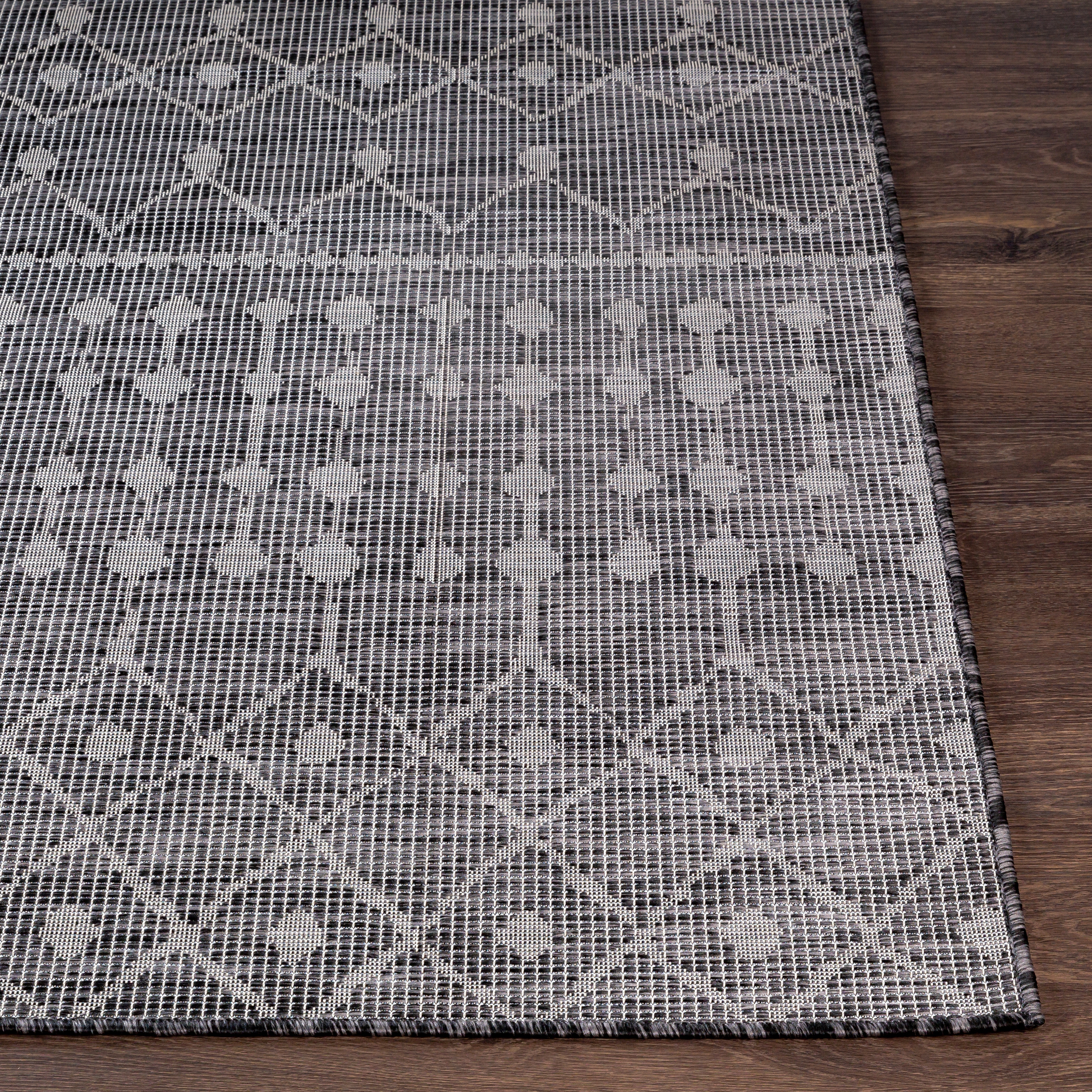 Pasadena Gray Outdoor 2'6" x 7'3" Machine Woven Rug - Image 2
