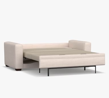 Pearce Square Arm Upholstered Deluxe Sleeper Sofa, Polyester Wrapped Cushions, Performance Everydaylinen(TM) Oatmeal - Image 3