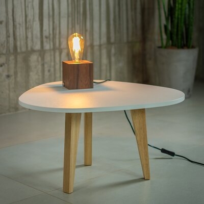 3 Legged Oval Modern Coffee Table, White - Image 1