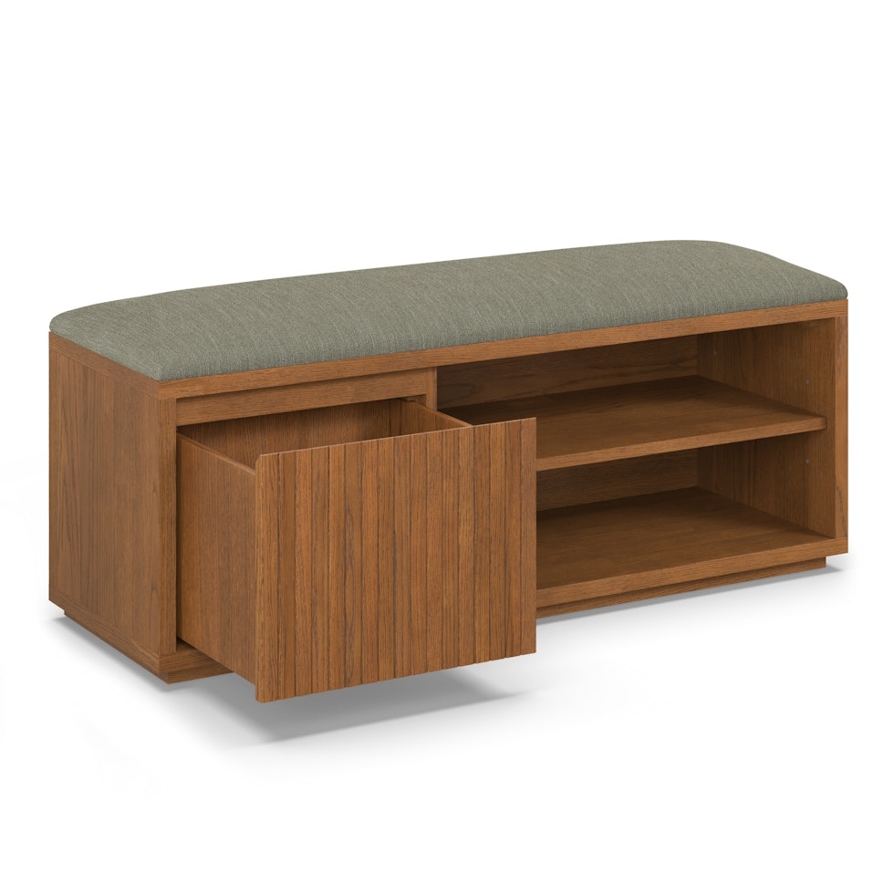 Kouva 47" Bench - Smoked Oak and Algonquin Green - Image 1
