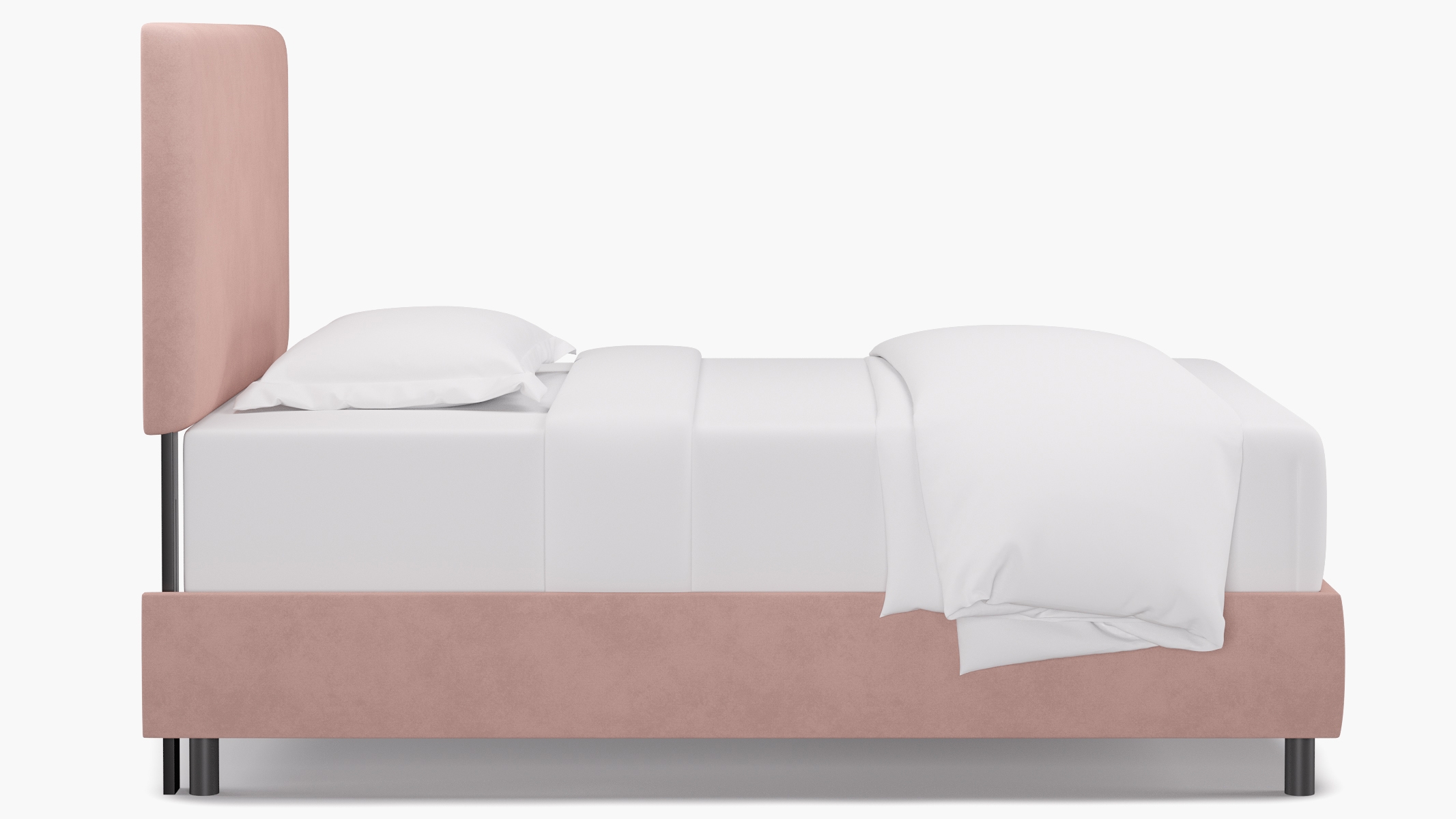 Square Back Bed, Blush Classic Velvet, Full - Image 2