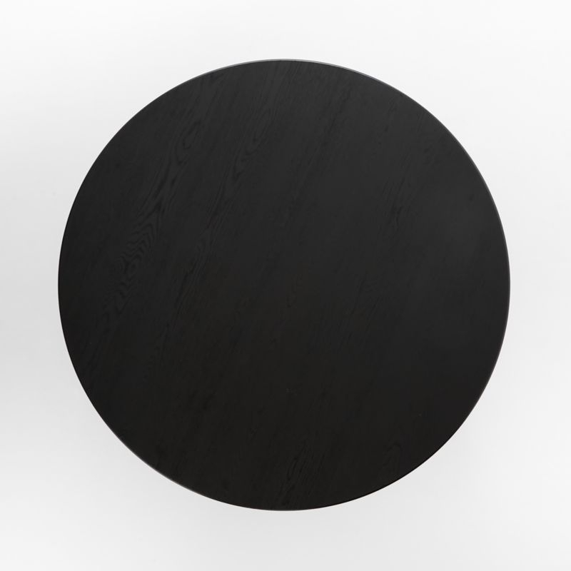 Providence 60" Round Black Ebonized Oak Wood Dining Table - Image 4