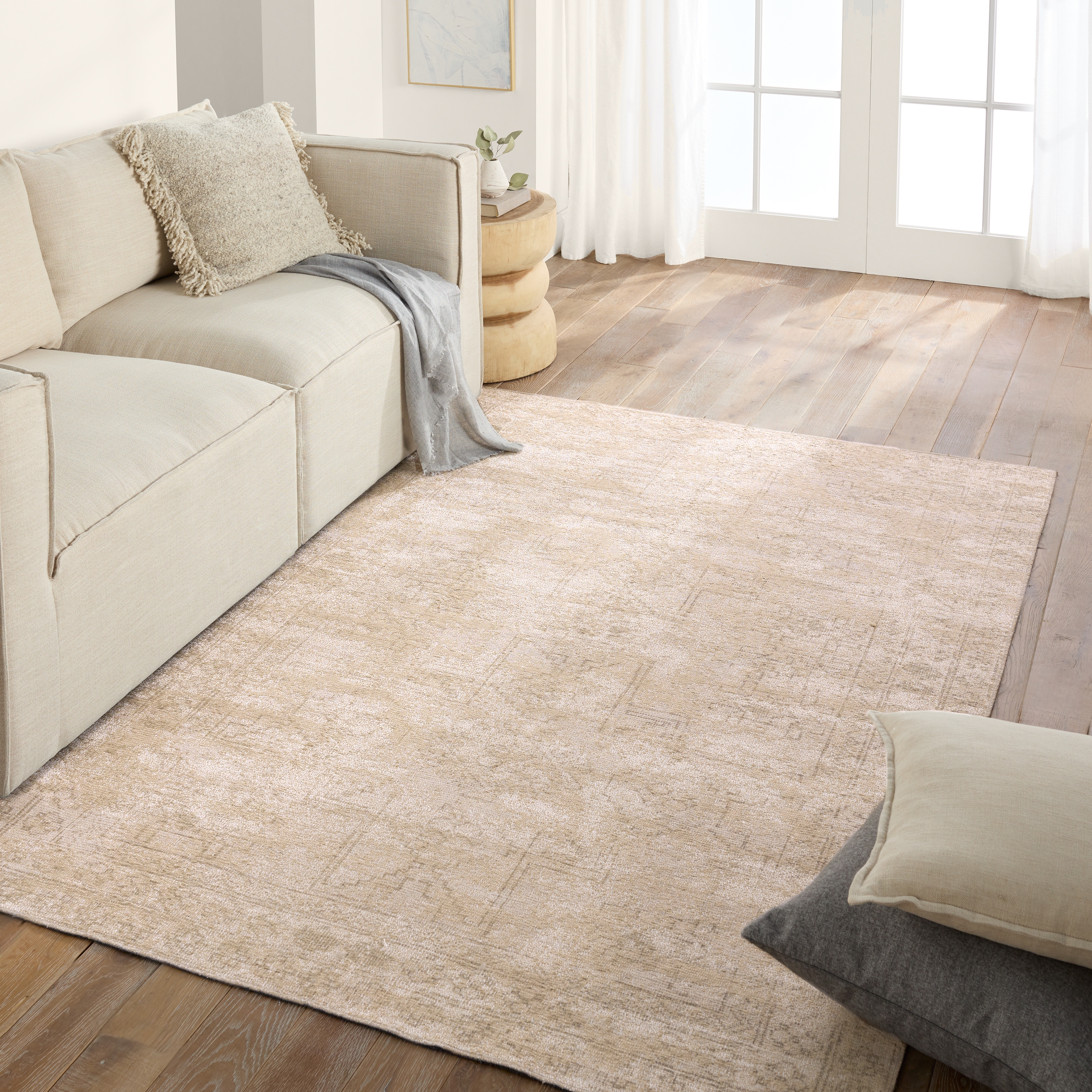 Label J Tegona EDA04 Medallion Tan and Cream Area Rug (7'6"x9'10") - Image 4