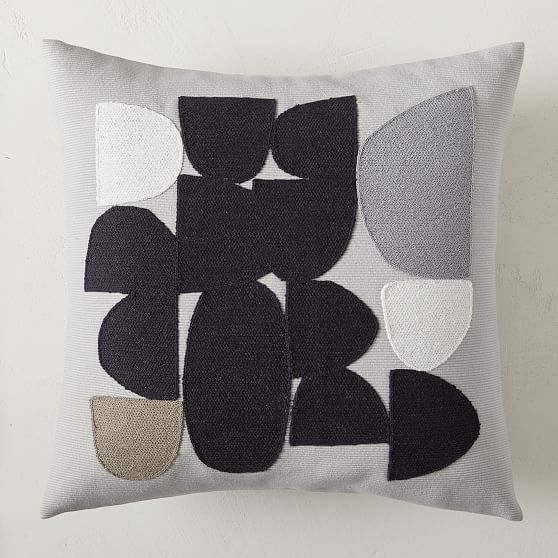 Brutalist Geo Pillow Cover, 18"x18", Slate - Image 0