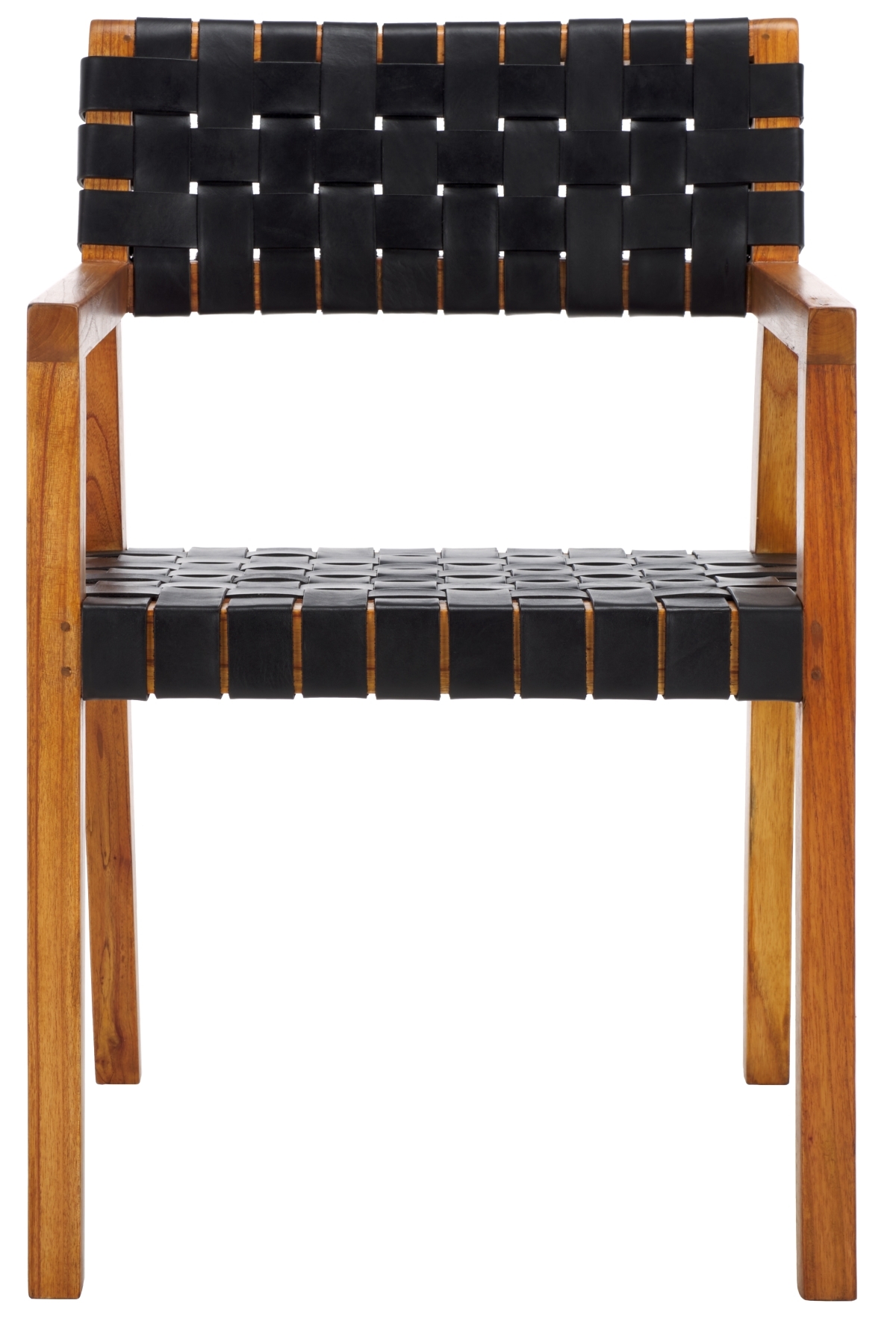 Cire Leather Dining Chair - Black / Natural - Safavieh - Image 0