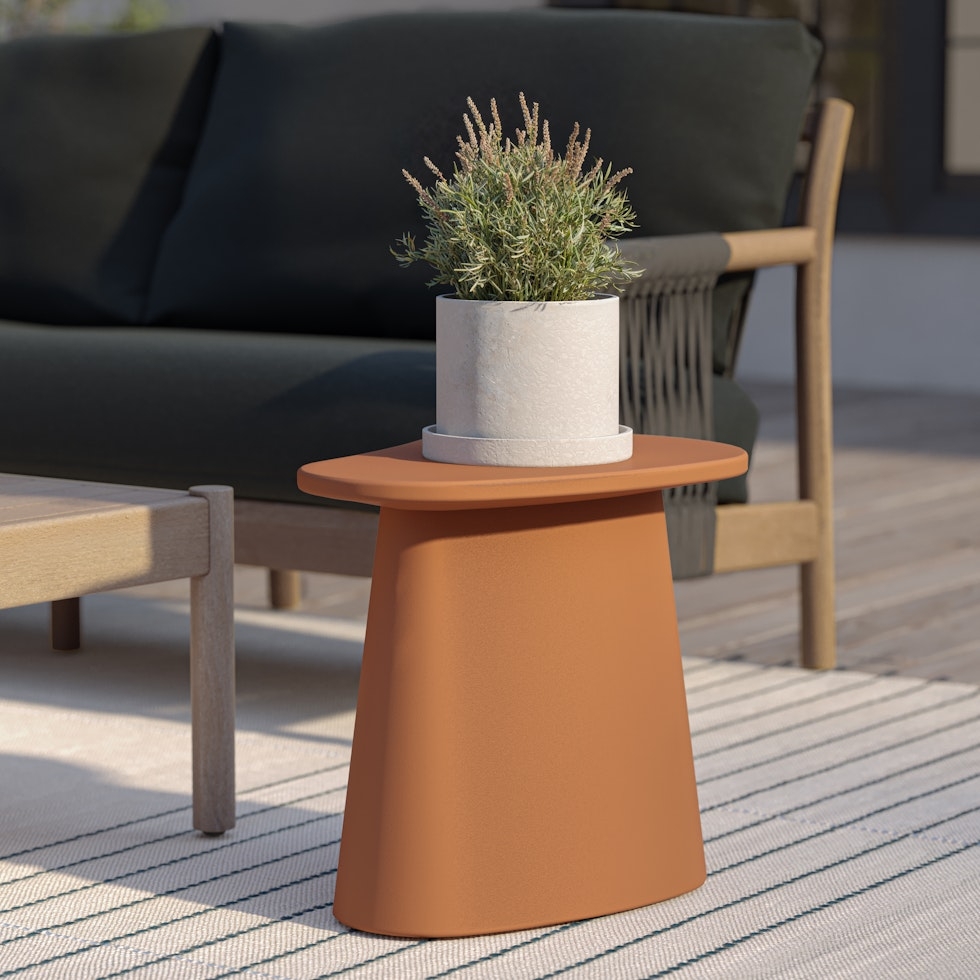 Noora Outdoor Side Table - Ochre Brown - Image 0