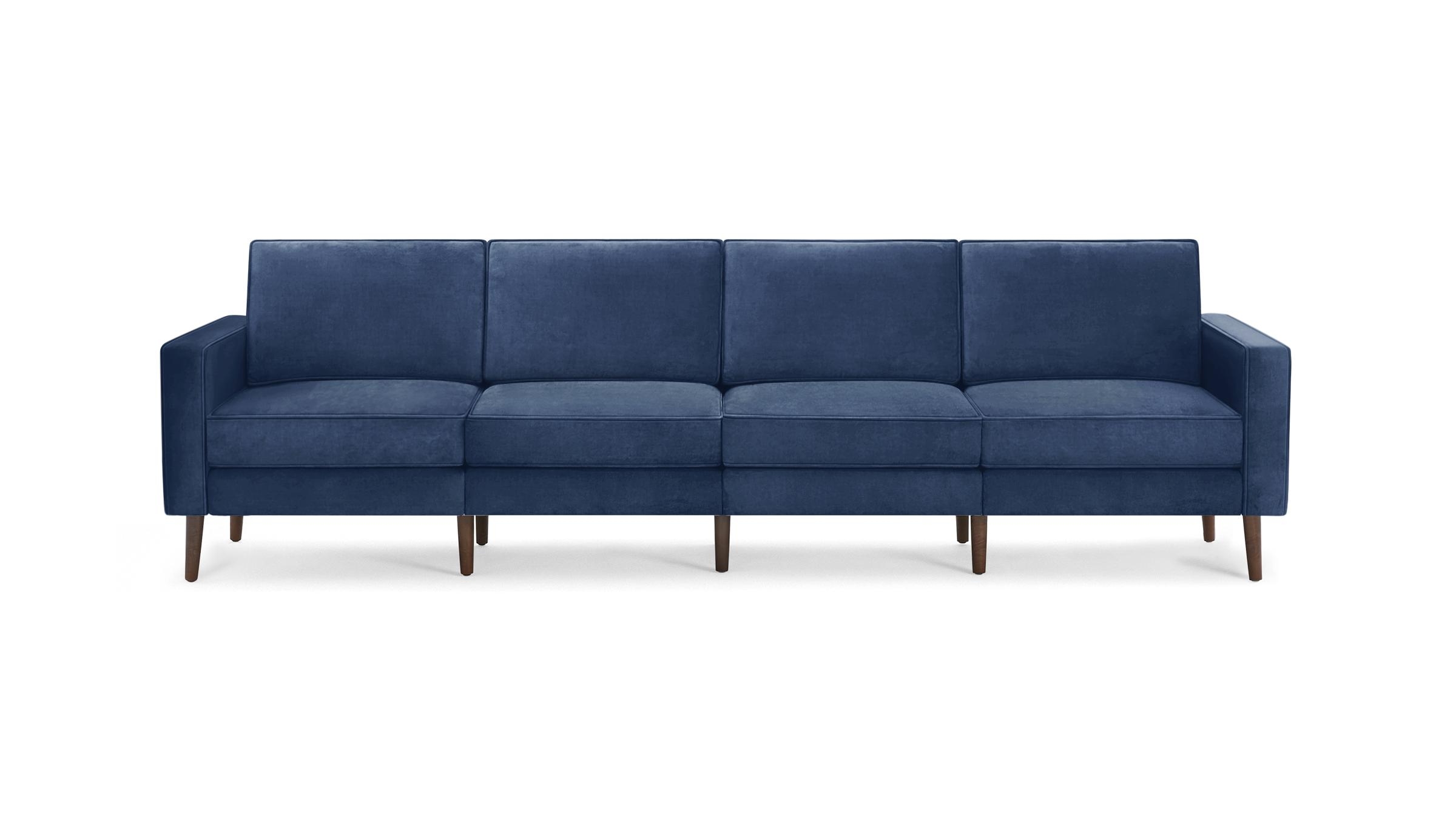 Nomad Velvet King Sofa - Midnight - Performance Velvet / Walnut - Wood - Image 0