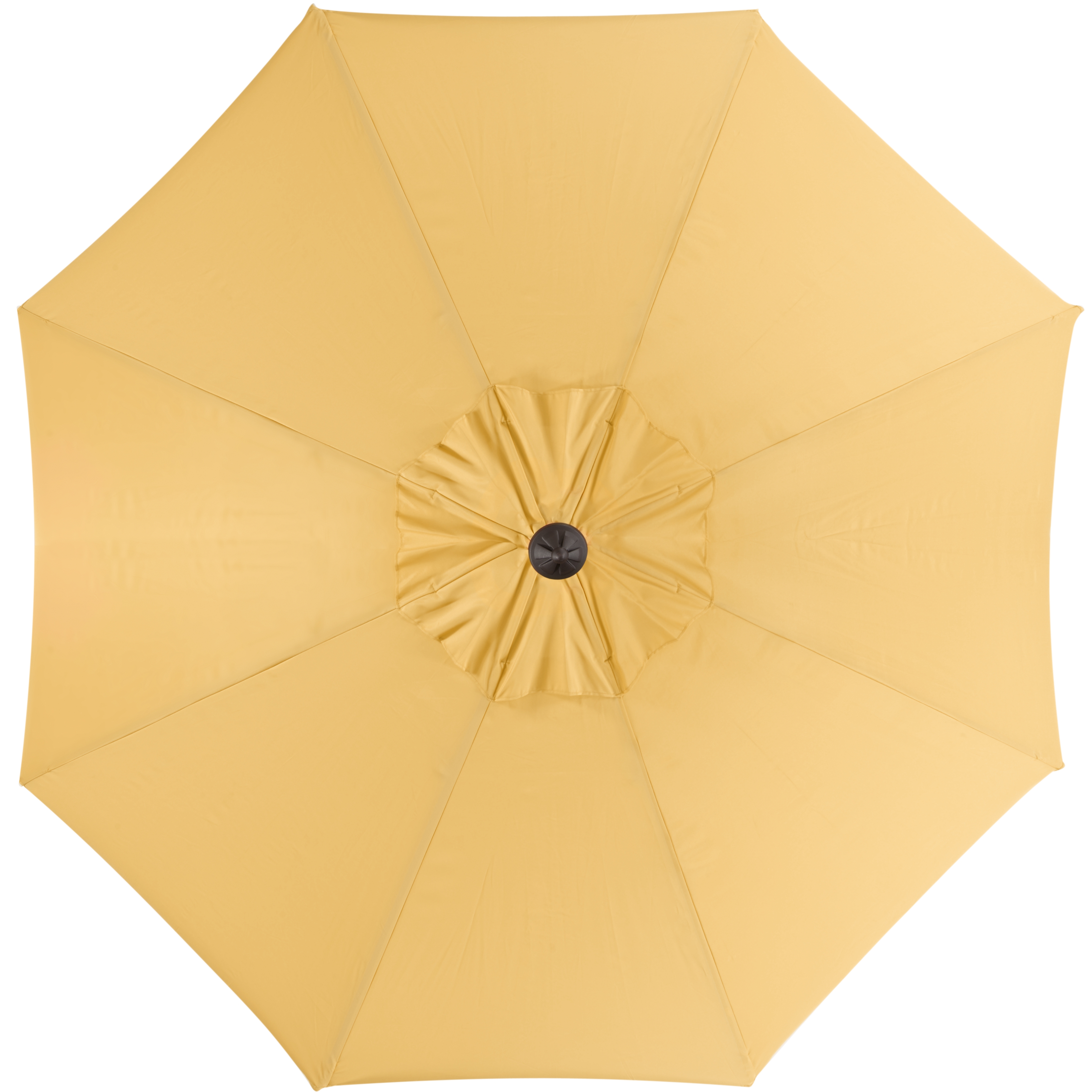 Venice Single Scallop 9Ft Crank Outdoor Push Button Tilt Umbrella - Yellow/White - Safavieh - Image 2