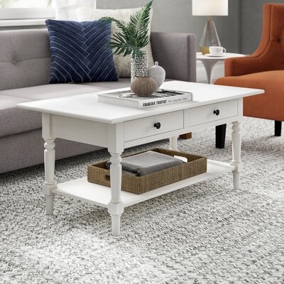 Regan Solid Wood Coffee Table with Storage - Image 0