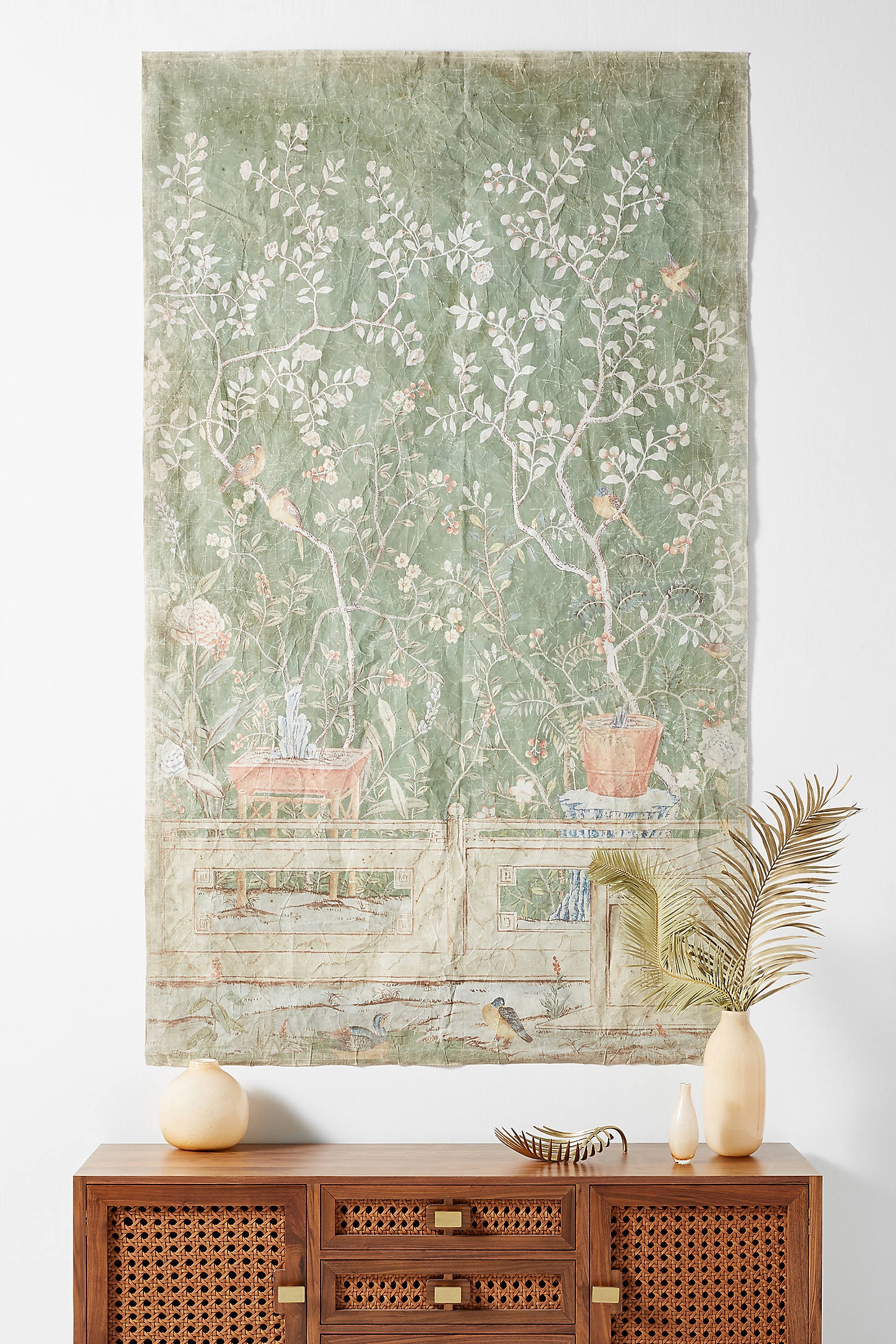 Birds and Potted Tree Tapestry - Image 0