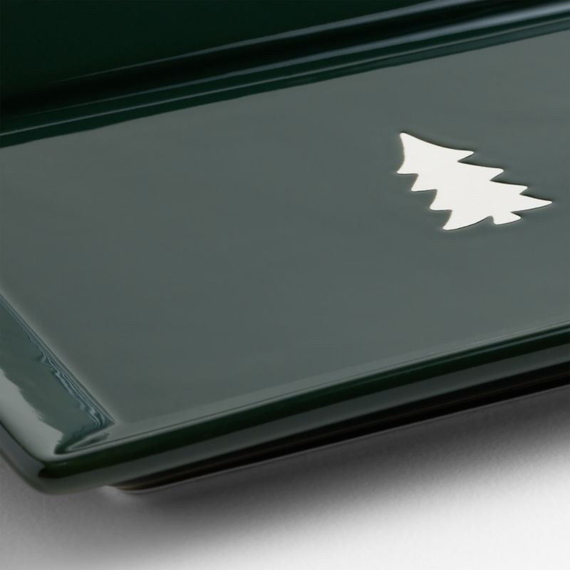 Cambridge Holiday Green Trees Stoneware Platters, Set of 2 - Image 1