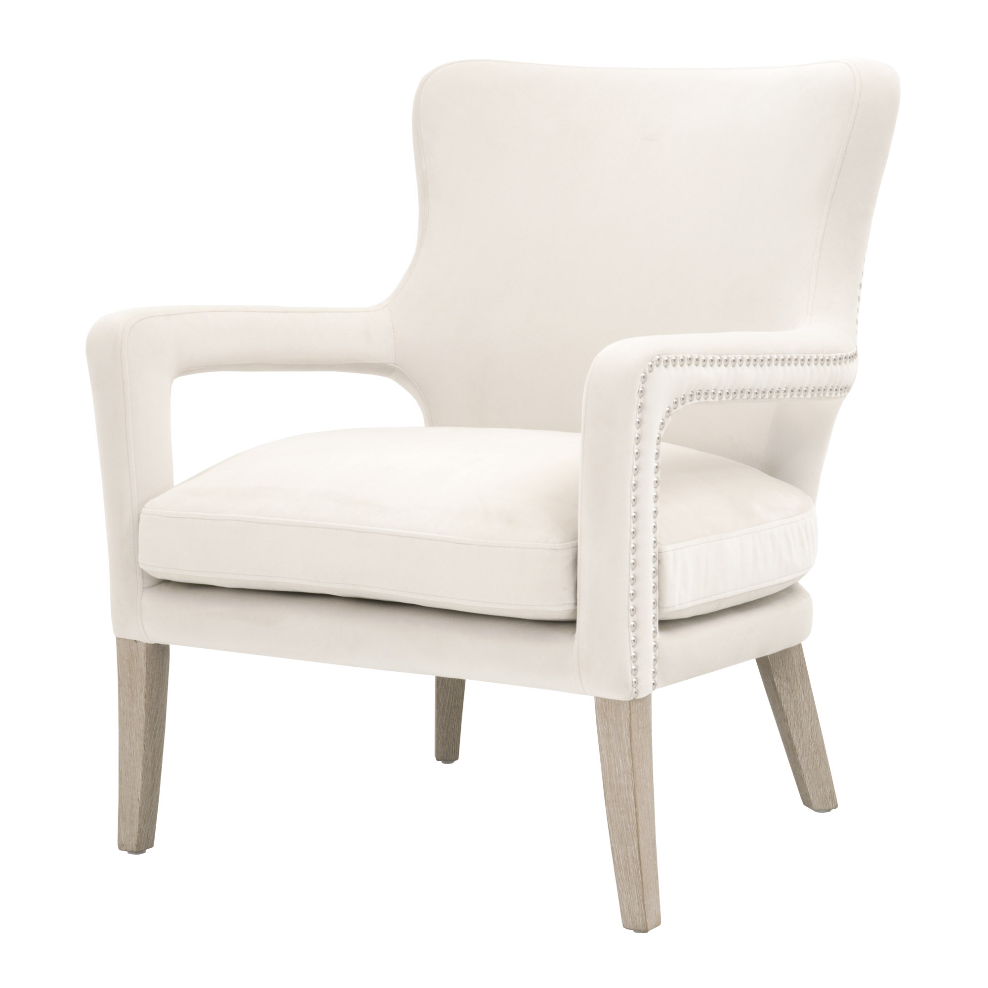 Calvin Club Chair, Cream Velvet - Image 1