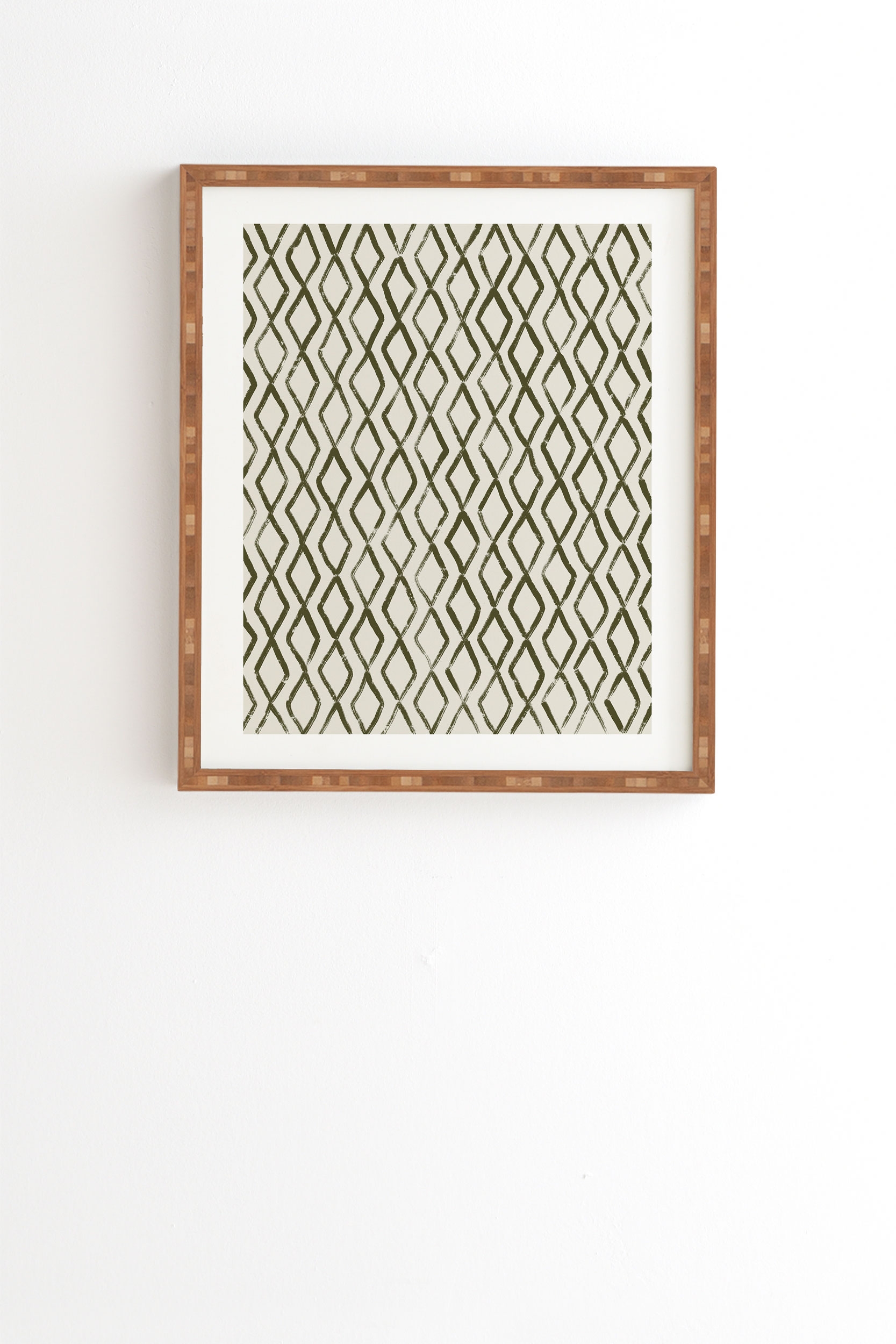 Simple Hand Drawn Pattern Vi by Alisa Galitsyna - Framed Wall Art Bamboo 12" x 12" - Image 1
