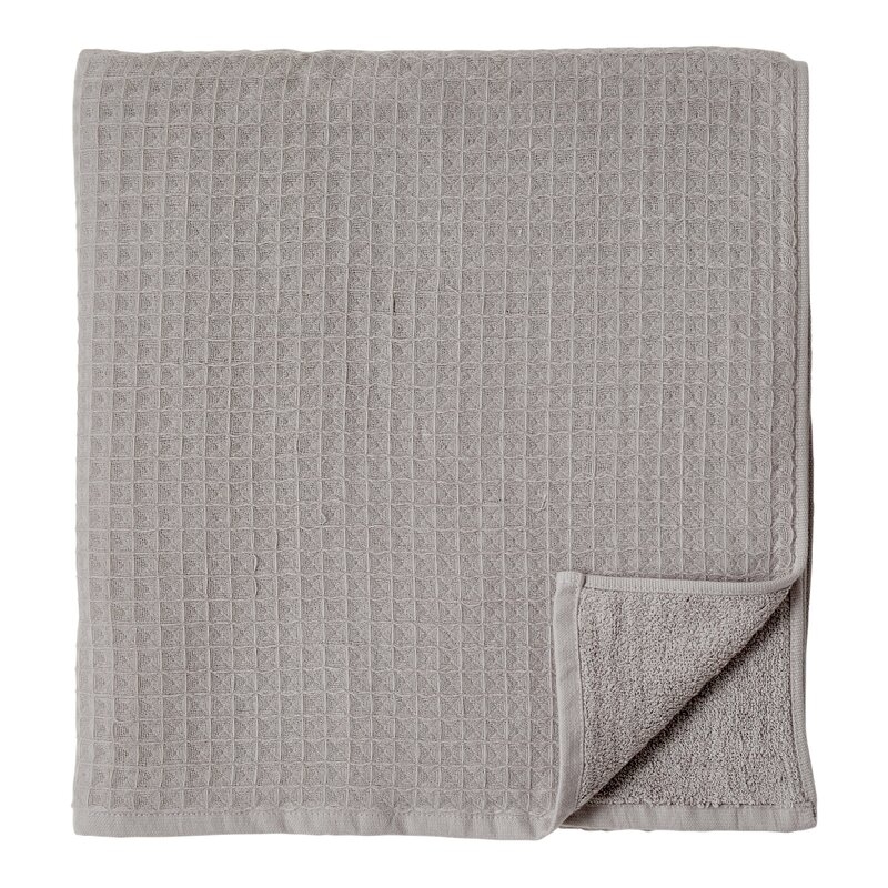 Uchino Waffle Twist 100% Cotton Bath Towel Color: Gray - Image 0