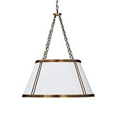 Camille Hanging Shade 6-Light Chandelier with White Shade   - Ballard Designs - Image 1