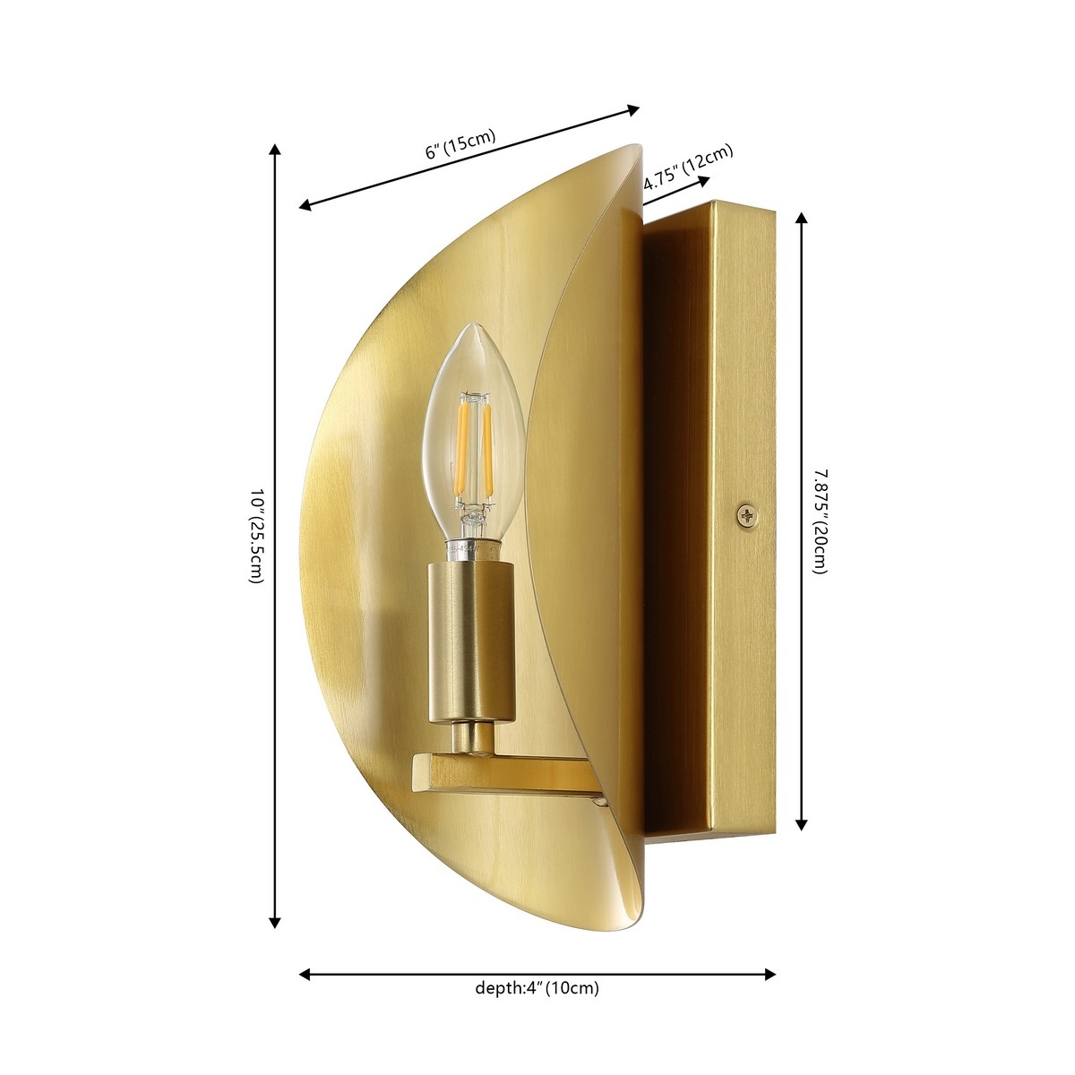Calluna 4" Wall Sconce - Brass - Safavieh - Image 5