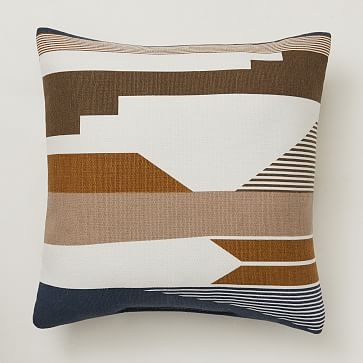 Desert Stream Indoor/Outdoor Pillow, Indigo, 20"x20" - Image 0
