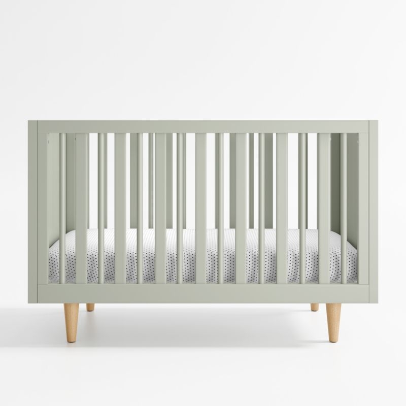 Finn Sage Green Wood Convertible Baby Crib - Image 0