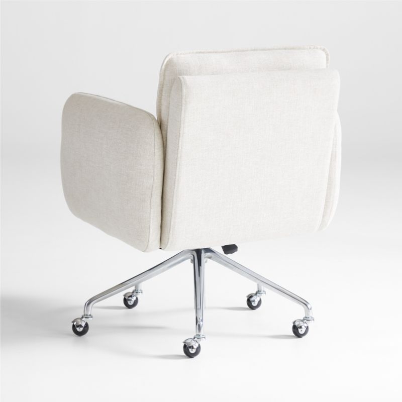 Jens Plush Ivory Office Chair - Image 4