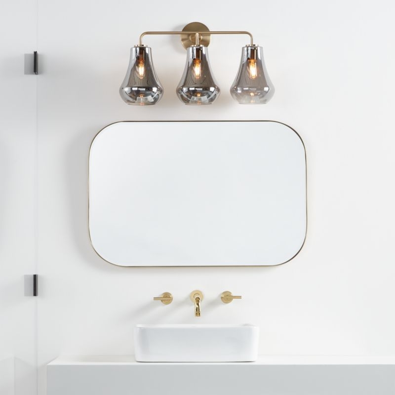 Arren Brass 3-Light Wall Sconce with Silver Teardrop Shades - Image 4