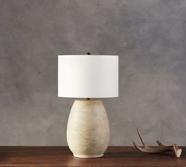 Asher Ceramic Grand Table Lamp Base, Warm Gray - Image 3