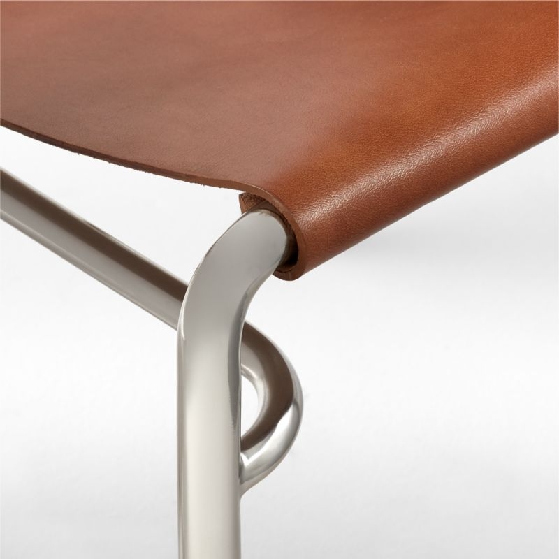 Surf Sling Brown Leather Dining Chair - Image 5