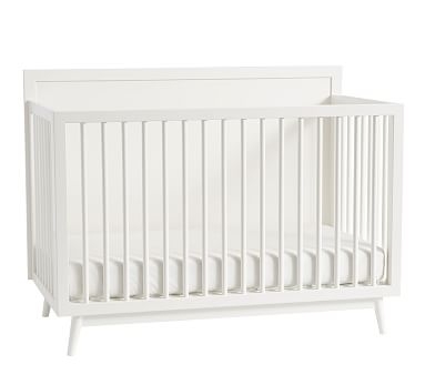 west elm x pbk Mid Century 4-in-1 Convertible Crib, White, Flat Rate - Image 0