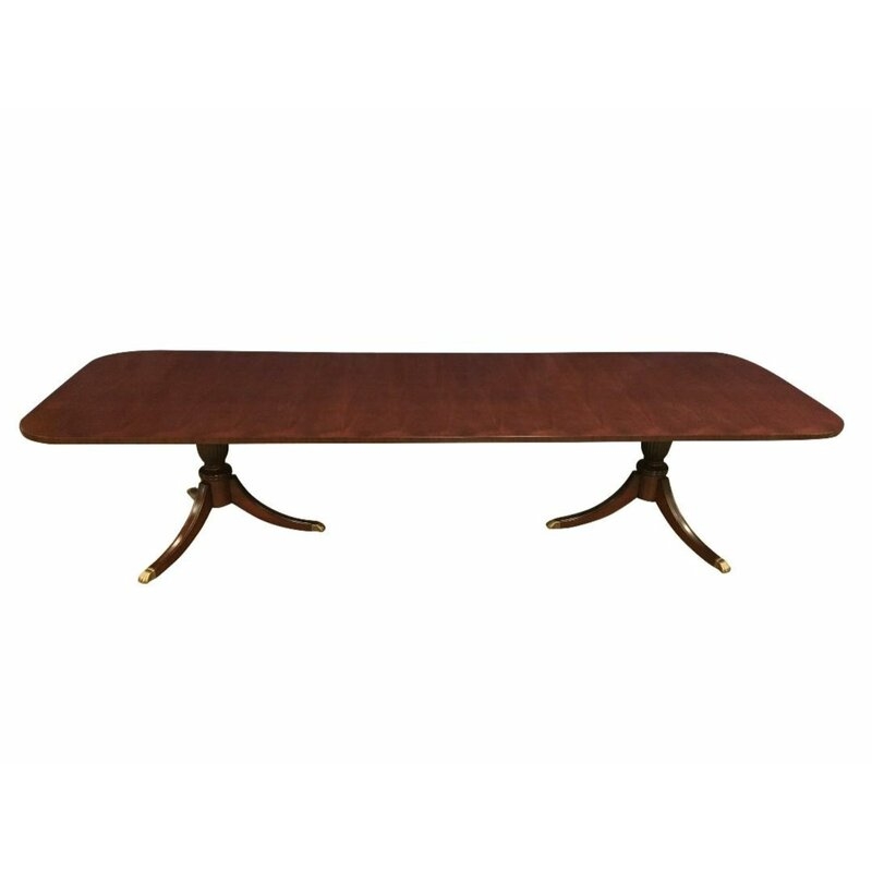 Leighton Hall Furniture Extendable Mahogany Dining Table - Image 0