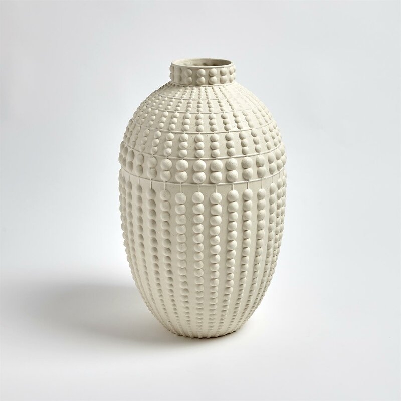 Global Views White Ceramic Table Vase Size: 17" H x 10.5" W x 10.5" D - Image 0
