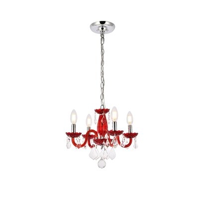 Jaydin 4 - Light Candle Style Classic / Traditional Chandelier with Crystal Accents - Image 0