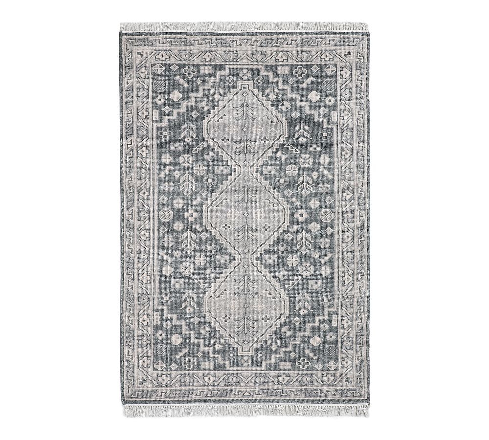 Tuqa Hand-Knotted Wool Rug, 5 x 8', Gray Multi - Image 0