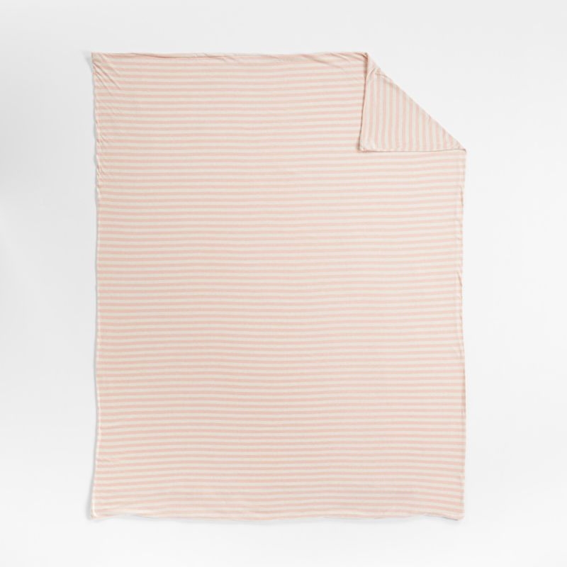 Comfy Tee Pink Stripe Organic Cotton Jersey Kids Twin Duvet Cover - Image 2