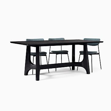 Tanner Rectangle 76" Dining Table, Black, Black - Image 3