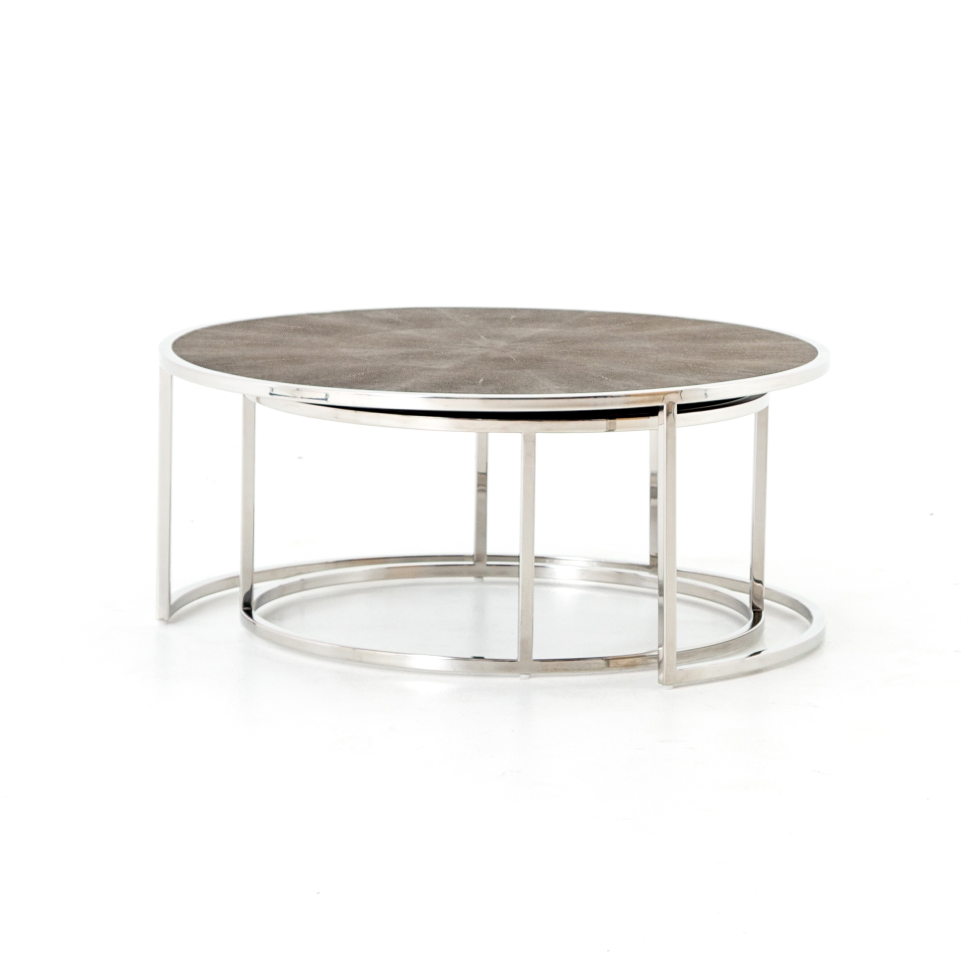 Shagreen Nesting Coffee Table - Brown Shagreen - Image 1