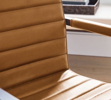 Sabina Leather Desk Chair, Camel - Image 3