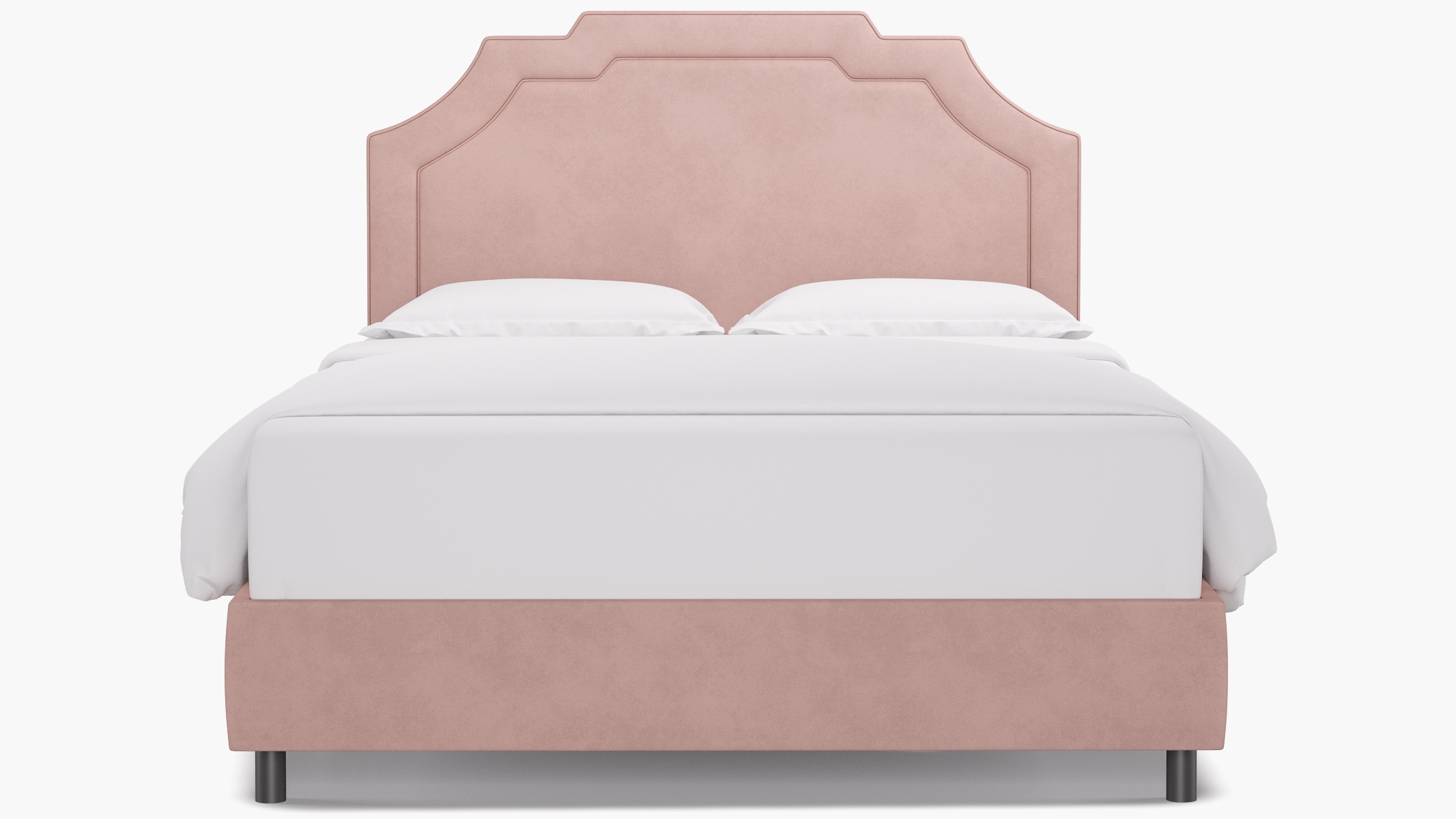 Art Deco Bed, Blush Classic Velvet, Queen - Image 0