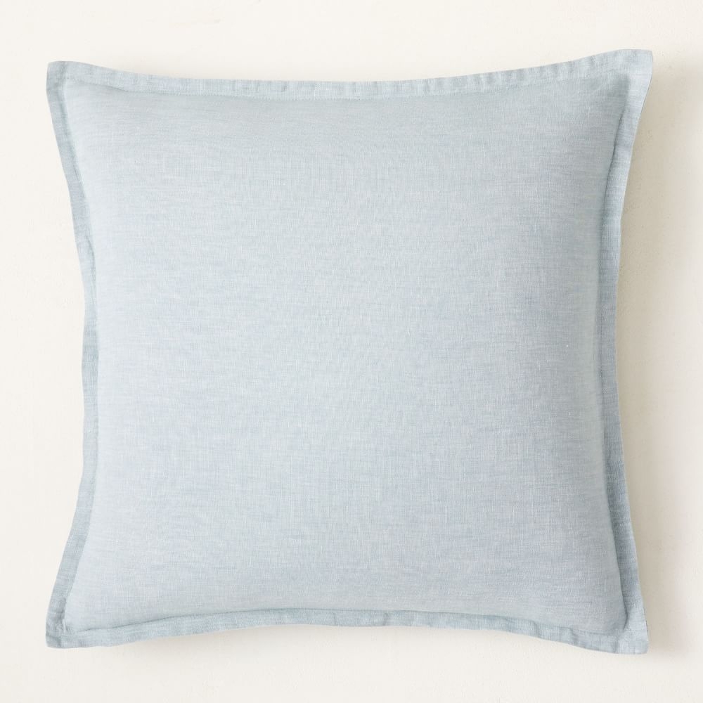 European Flax Linen Pillow Cover, 18"x18", Silver Mist - Image 0