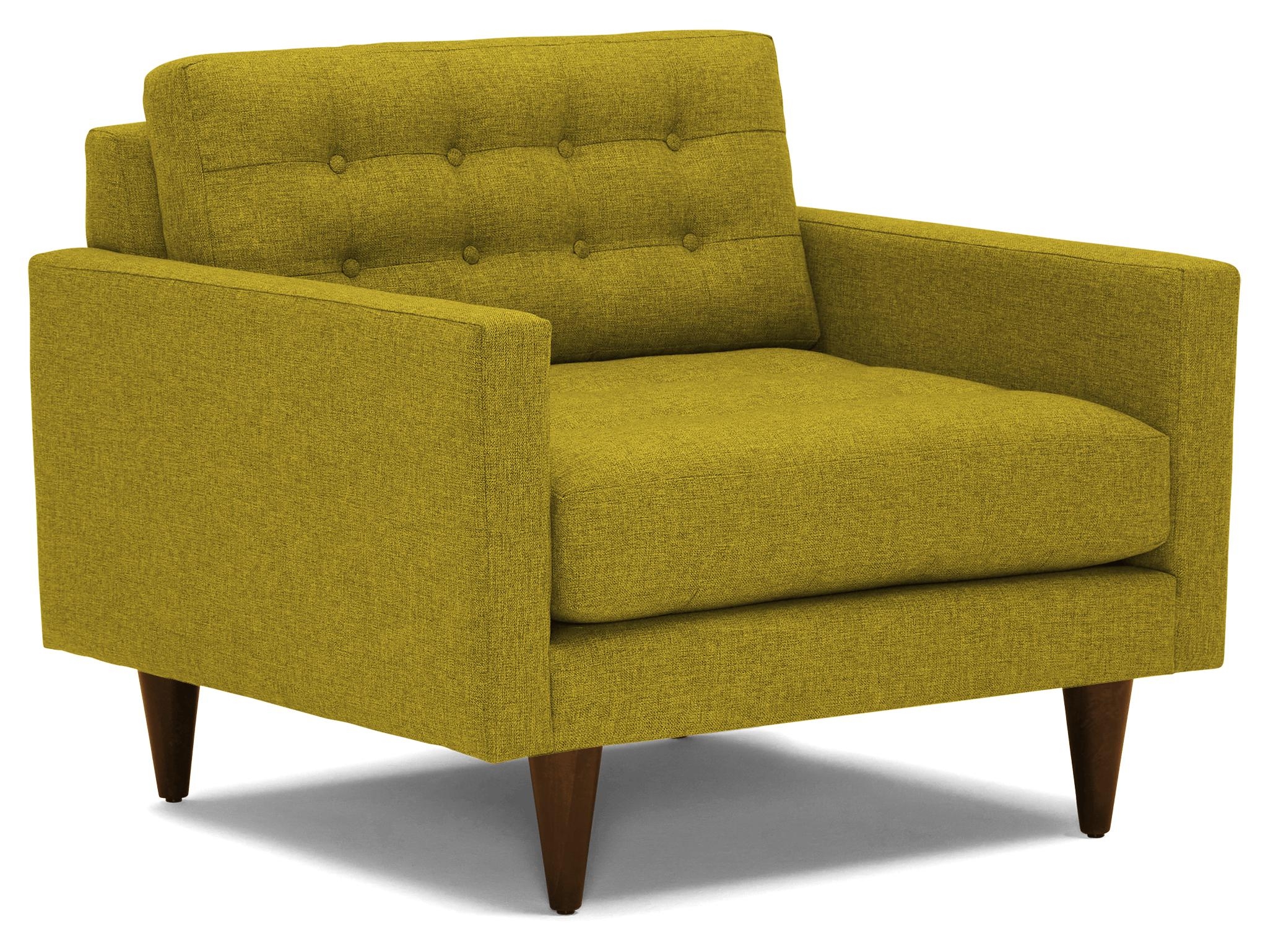 Yellow Eliot Mid Century Modern Chair - Bloke Goldenrod - Mocha - Image 1