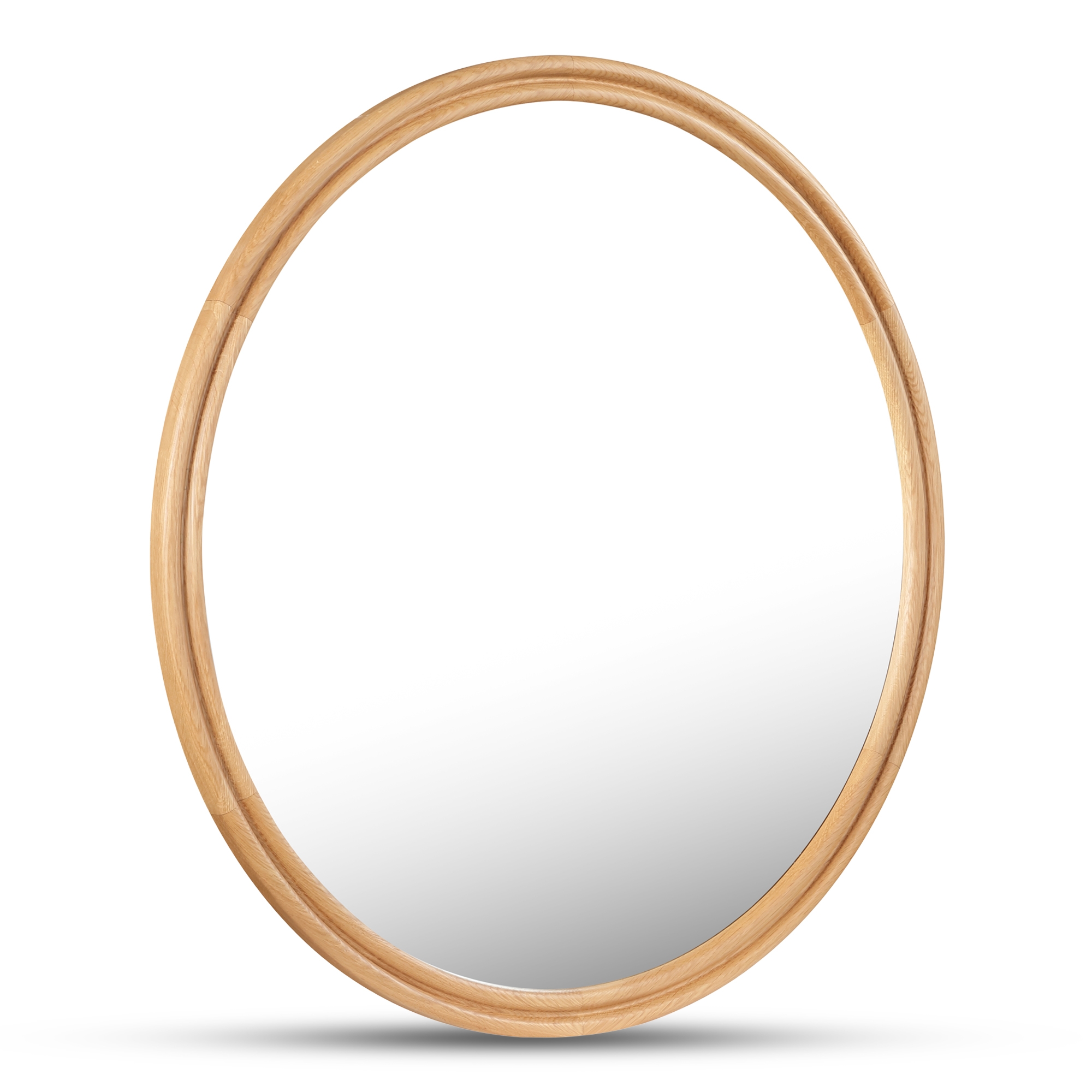 Alcott Large Round Mirror Oak - Image 1