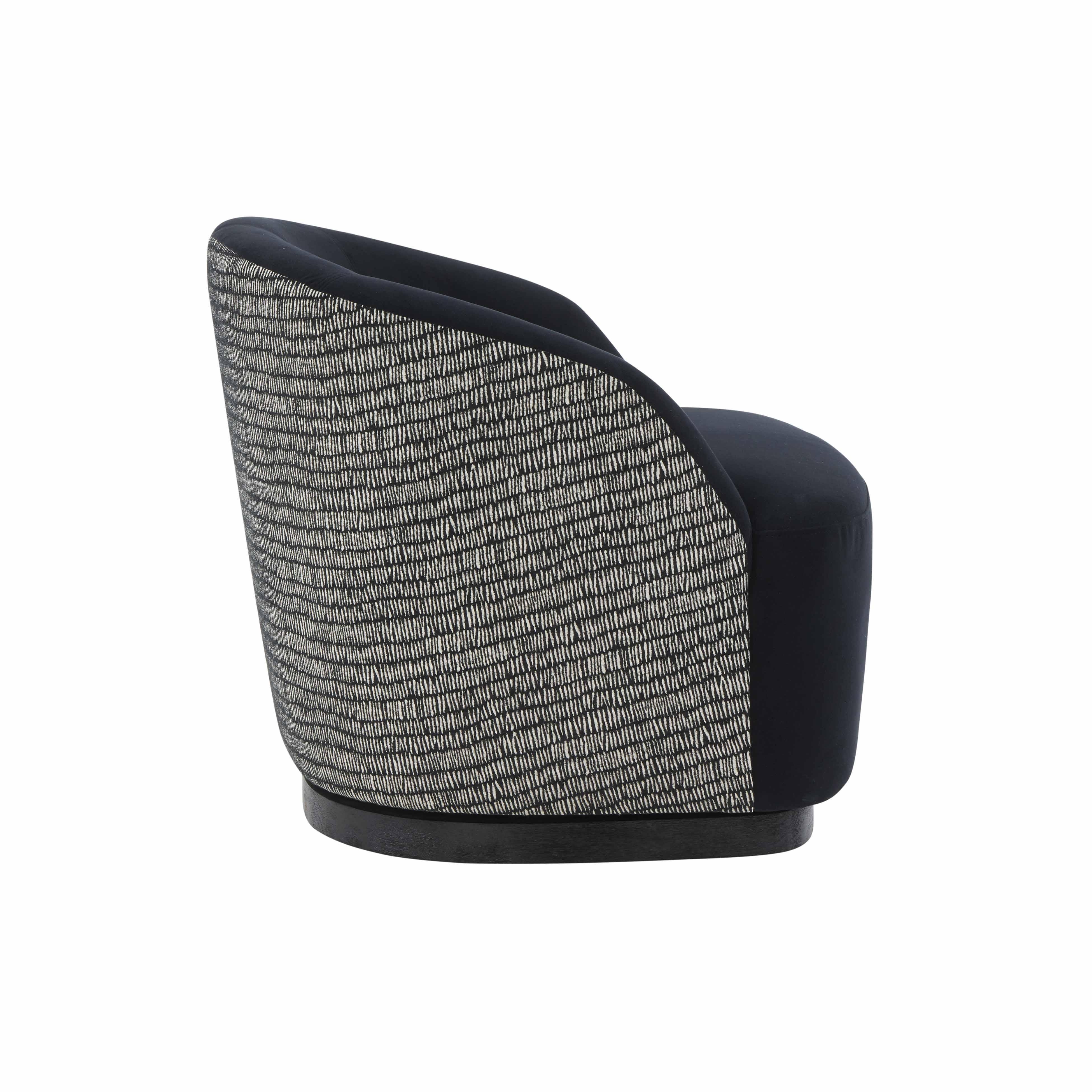 Reese Black Velvet Swivel Chair - Image 2