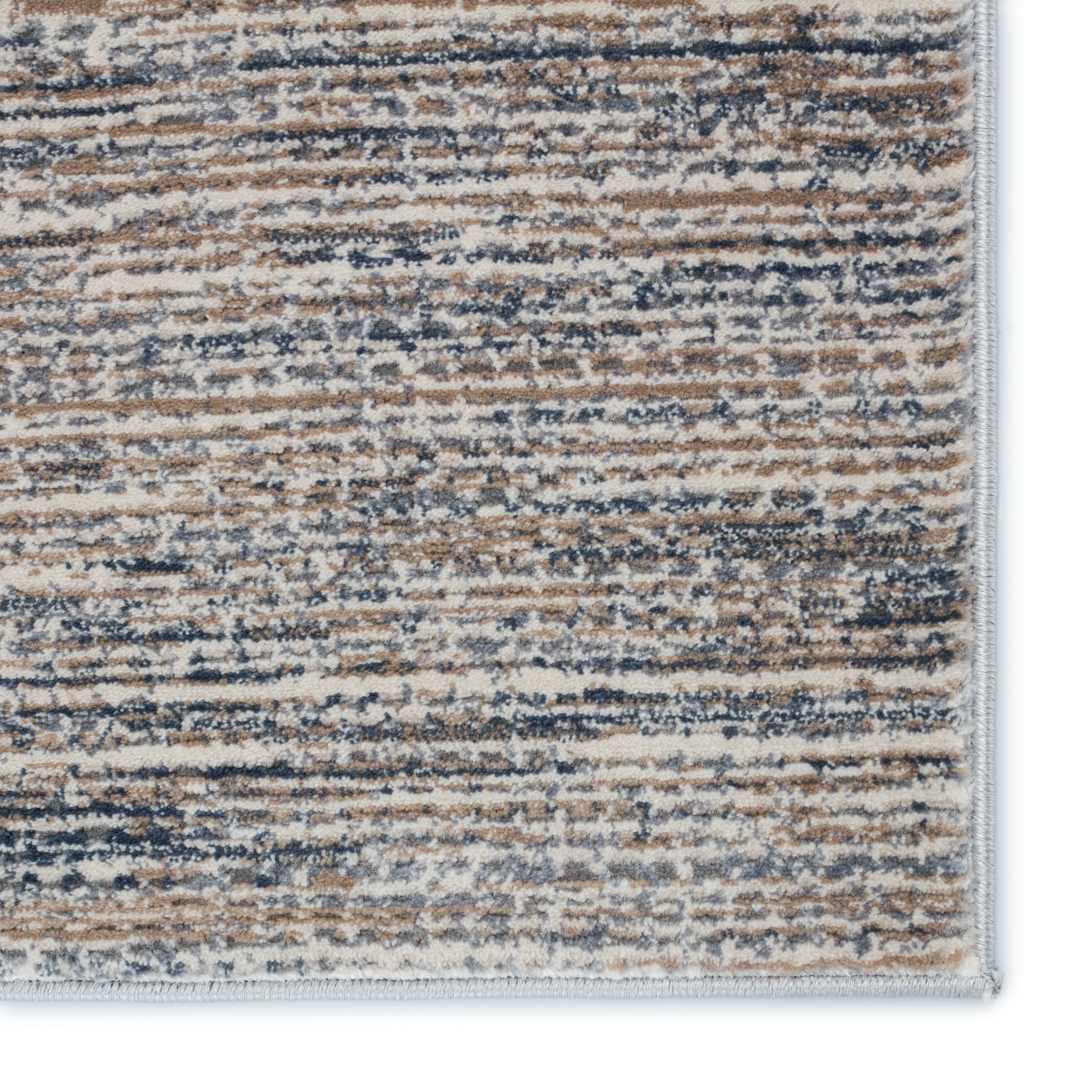 Pasque Abstract Dark Blue/ Tan Runner Rug (2'6"X10') - Image 3