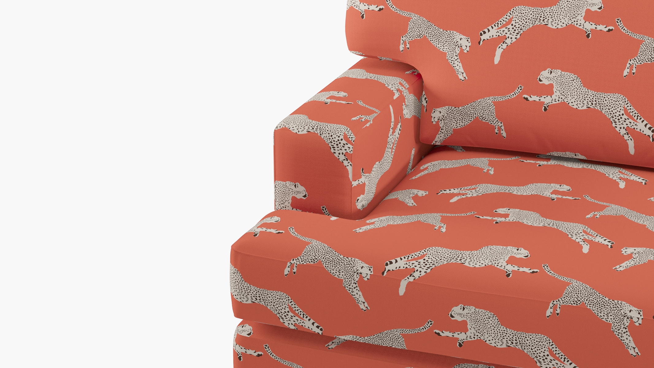 Classic Sofa, Henna Cheetah, Espresso with Antique Brass Caster - Image 5