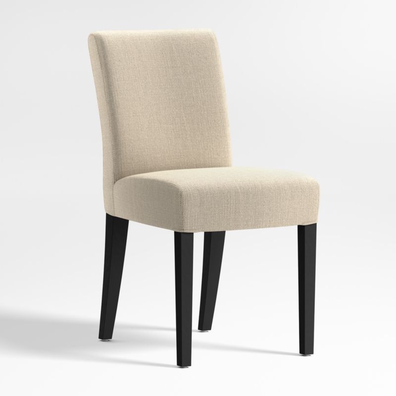 Lowe Taupe Upholstered Dining Chair with Ebony Wood Legs - Image 1